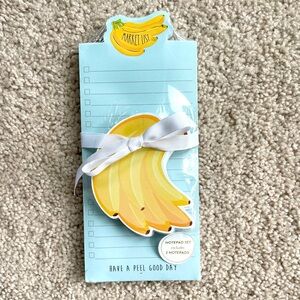 Banana Themed Two Piece Notepad Set, NEW Bundle Gift Fruit Grocery List Notes
